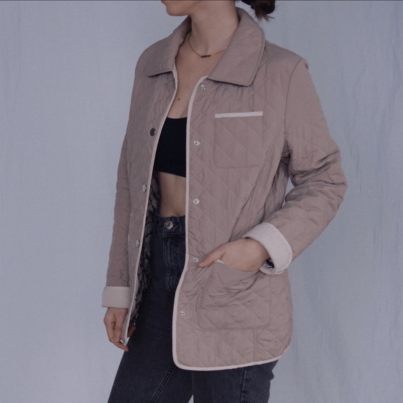Vintage Beige Quilt Jacket coat - Picture 4 of 8